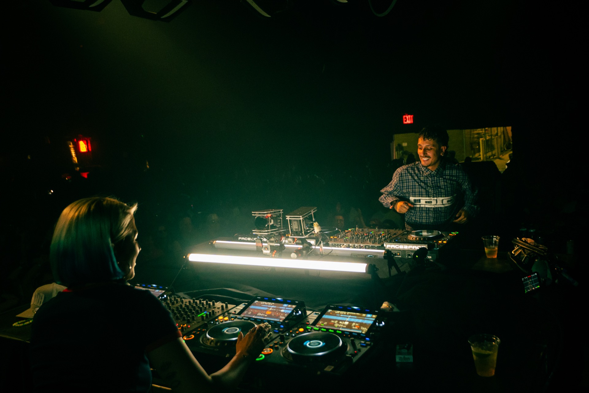 DJ booth b2b session